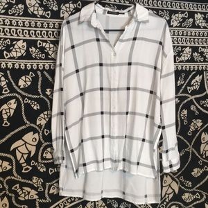 Blu Pepper Flowy Plaid Top